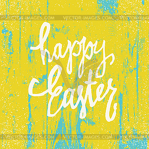 Happy Easter Greeting Card. calligraphy. Wooden - vector clipart