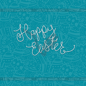 Happy Easter. Eggs pattern monochrome background. - vector clip art