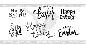Happy Easter calligraphy logotypes. Holiday - vector clip art