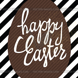 Happy Easter calligraphy greeting card. Diagonal - vector image