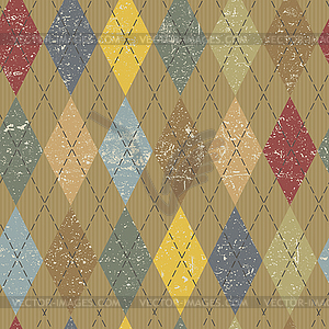 Argyle pattern. Colorful and textured. Grunge - vector clipart