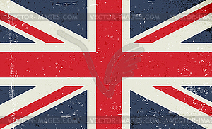 Grunge British flag. Abstract grungy Great B - vector clipart