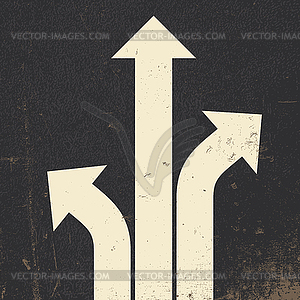 Vintage Success Concept. Growing arrows . Motion Up - vector image