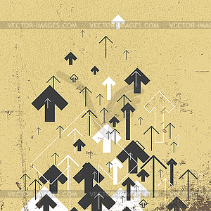 Vintage Success Concept. Growing arrows . Motion Up - vector image