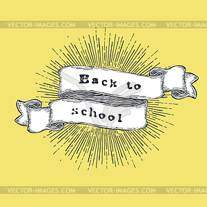 Back to school. Vintage hand-drawn quote on - vector image