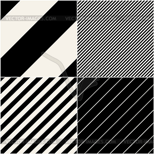 Four diagonal patterns collection. Diagonal lines - vector image