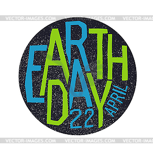 Earth day, 22 April. Holiday logotype design - vector image