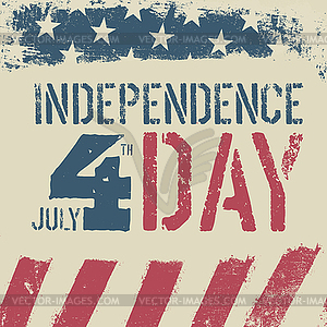 4th July Independence day. Grunge american flag - vector image