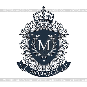 Герб. Геральдический щит королевской эмблемы с - векторизованный клипарт