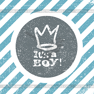 It`s boy lettering. Baby shower party design - vector clip art