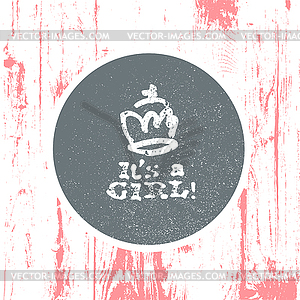 It`s girl lettering. Baby shower party design - vector image