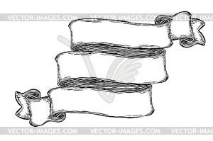 Vintage hand-drawn blank banner. Ribbon . temp - stock vector clipart