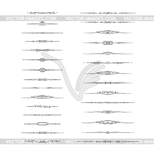 Разделители установлены. Набор элементов каллиграфического дизайна - стоковый векторный клипарт