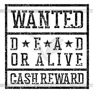 Wanted poster. Design template aging texture. - vector clip art