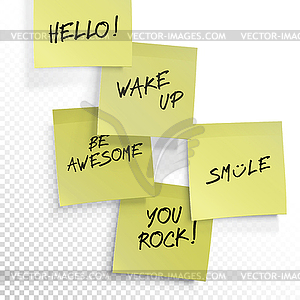 Wake up, be awesome, hello, smile, you rock - set o - vector clip art