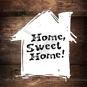 Home sweet home lettering. , greet - vector clipart