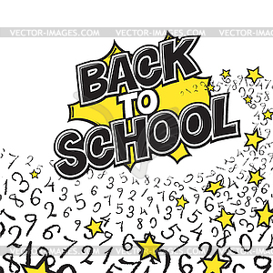 Back to school. Black and yellow . Comic retro monoc - vector EPS clipart