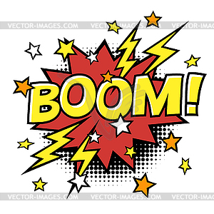 BOOM! phrase in speech bubble. Comic text. bubble - royalty-free vector image