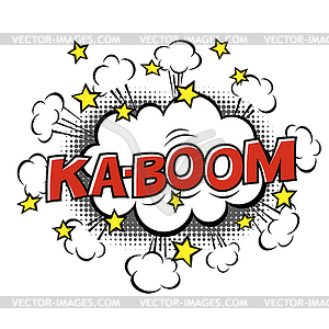 Ka-Boom! Фразу в речи пузырь. Комический текст. Bubbl - рисунок в векторе