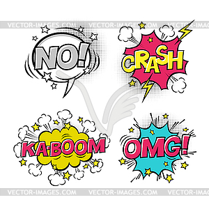 Comic speech bubbles set with different emotions an - vector image