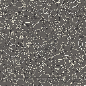 Restaurant Seamless Pattern - vector clipart