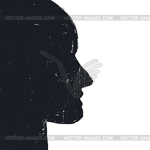 Human head symbol background. Grunge styled - vector image