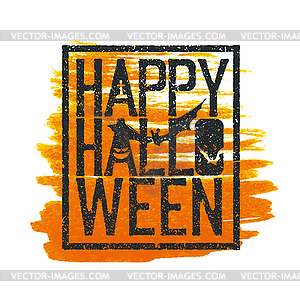 Happy Halloween Logotype. Grunge stamp letters and - vector image