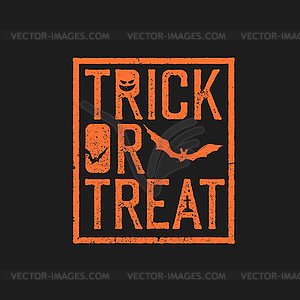Счастливый логотип Хэллоуина. Грантовые штампы и - иллюстрация в векторе