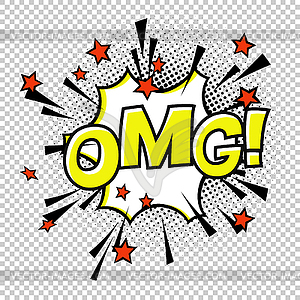 OMG! Comic sound. Comic speech bubble. Halftone - vector clipart / vector image