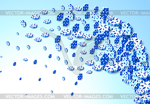 Winter background with snowstorm and sprayed - vector clipart