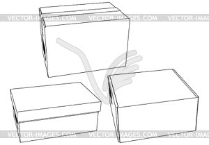 Cardboard boxes set for delivery and storage. carto - vector clipart