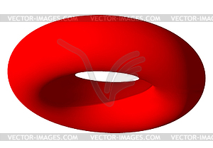 Colorful torus in 3D perspective. Abstract geometri - vector clipart