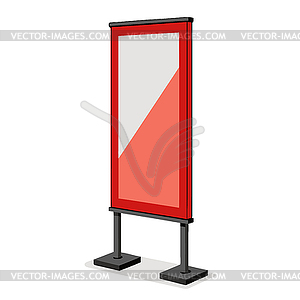 Side view of an ad stand or blank advertising board - vector clipart