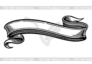 Vintage ribbon in engraving style. classic royal - vector clipart