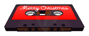 Christmas mix cassette for retro themed holiday - vector clipart