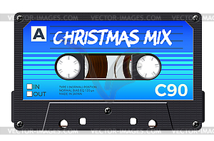 Christmas mix cassette for retro themed holiday - vector image