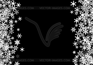 Christmas background with falling snowflakes. Winte - vector clip art