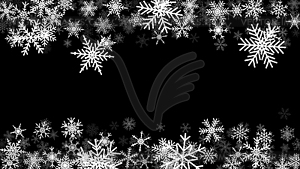 Christmas background with falling snowflakes. Winte - vector clipart