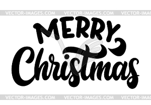 Merry Christmas hand written calligraphic text, . - vector image