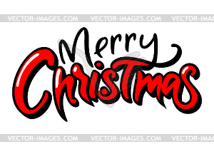 Merry Christmas lettering, in doodle style. - vector clipart