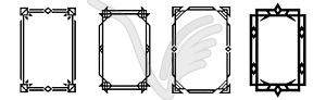 Set of geometric frames, in art deco style - vector clipart