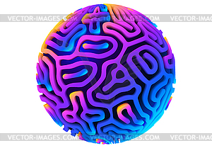 3d orb shape with algorithmic pattern, holographic - vector clip art