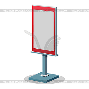 Side view of an ad stand or blank advertising board - vector image