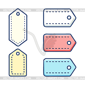 Set of colorful blank price tags and labels - vector image