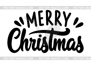 Merry Christmas hand written calligraphic text, . - vector image