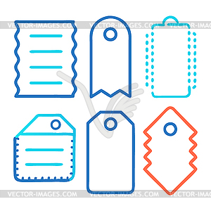 Set of colorful blank price tags and labels - vector clipart