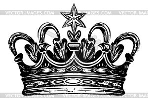 Vintage crown of king or queen, ink drawing. Kingdo - vector clipart