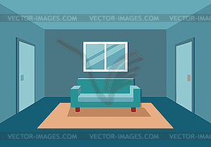 Living room interior with sofa in minimalistic - royalty-free vector image