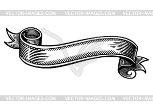 Vintage ribbon in engraving style. classic royal - stock vector clipart