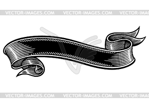 Vintage ribbon in engraving style. classic royal - vector image